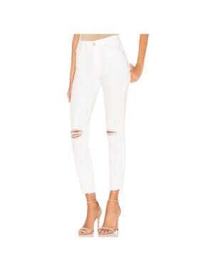 MOTHER Denim Stunner Zip Ankle Step Fray Jeans in Little Miss Innocent Rinse 27